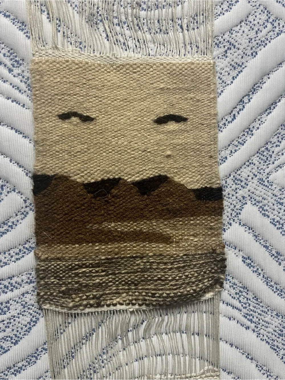 Handwoven Southwestern Tapestry Belt in Tan and Brown, 10mini tapestry connect